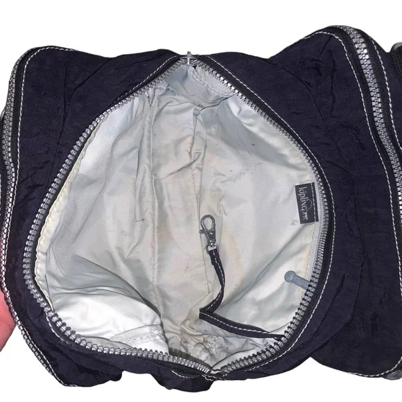 Kipling Navy Blue Nylon Zipper Closure Travel Bag Purse - Picture 3 of 4